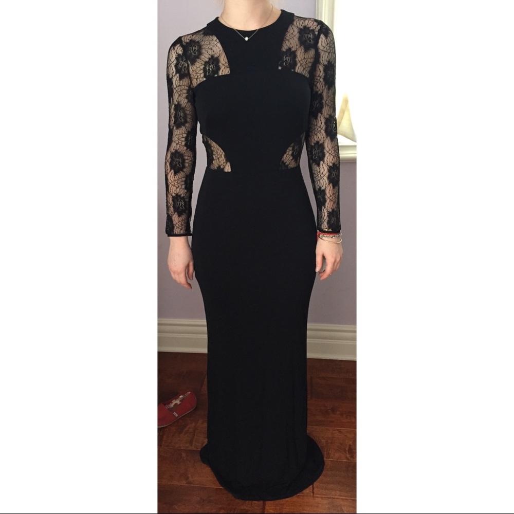 Black gown with lace detailing